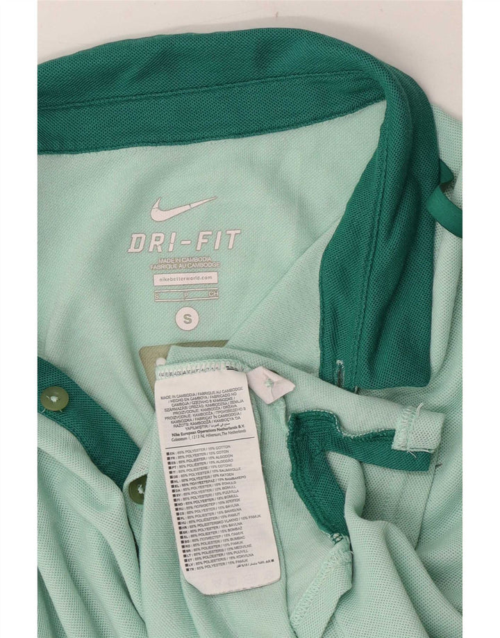 Nike Homme Dri Fit Polo Petit Vert Colorblock Polyester