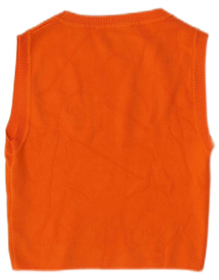 ZARA Débardeur court pour femme UK 14 Large Orange Viscose