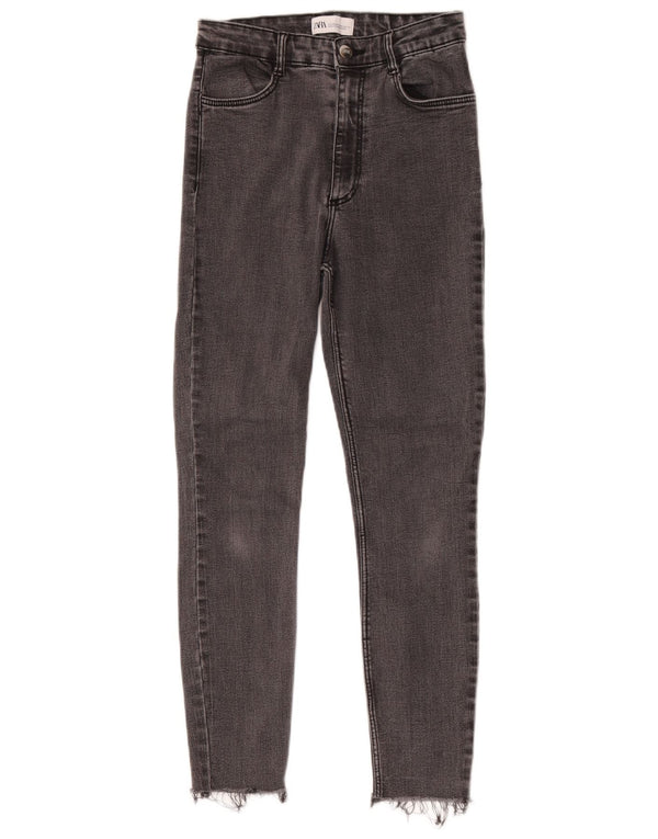 Zara Jean skinny taille haute pour femme EU 38 Small W28 L25 Coton noir