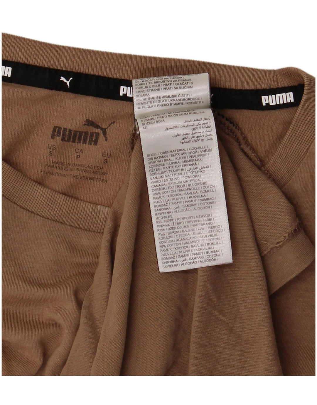 Puma T-Shirt Graphique Homme Petit Marron Coton