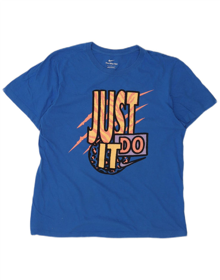 Nike T-shirt graphique pour homme en coton bleu Taille L