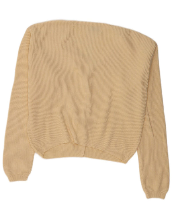 Benetton Pull Cardigan Femme UK 18 XL Beige Coton
