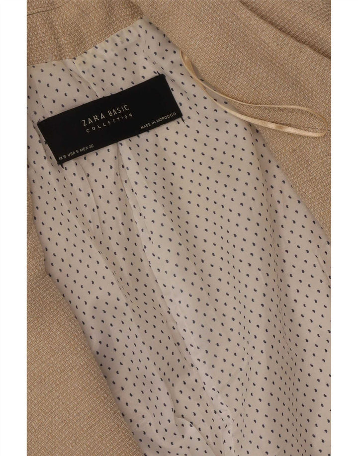 Zara Veste blazer surdimensionnée ouverte pour femme UK 10 Small Beige