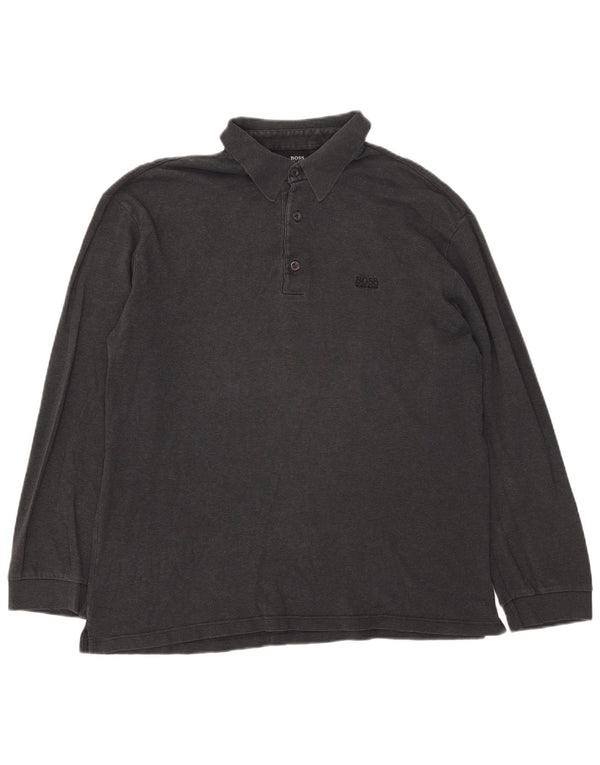 Hugo Boss Polo à manches longues pour homme 2XL Gris
