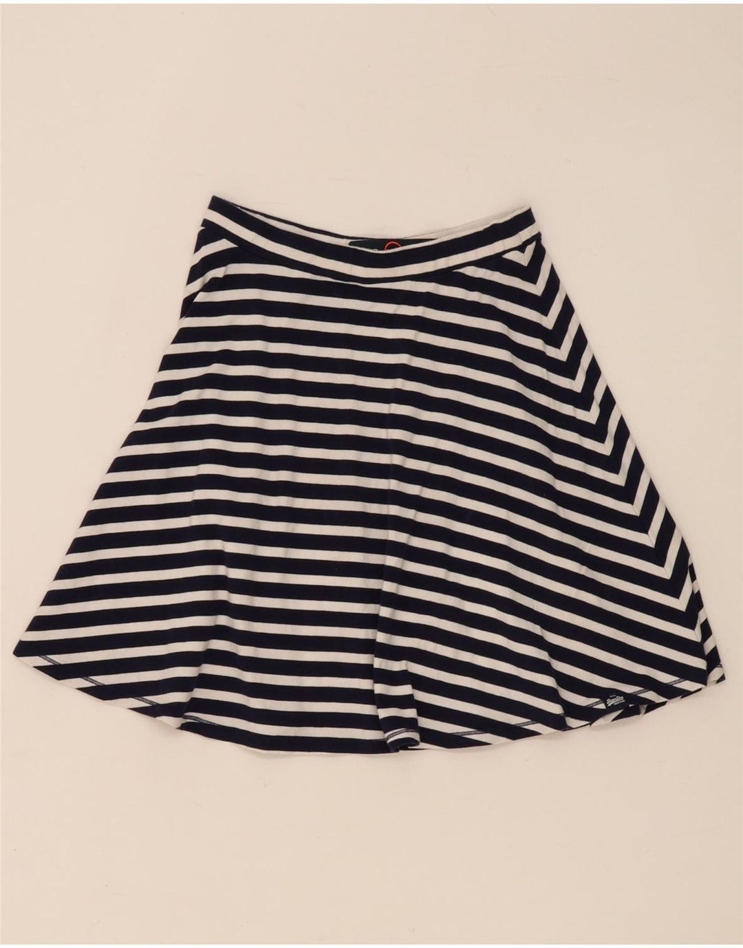 Superdry Femme Jupe A-Line Medium W28 Bleu Marine Rayé Coton