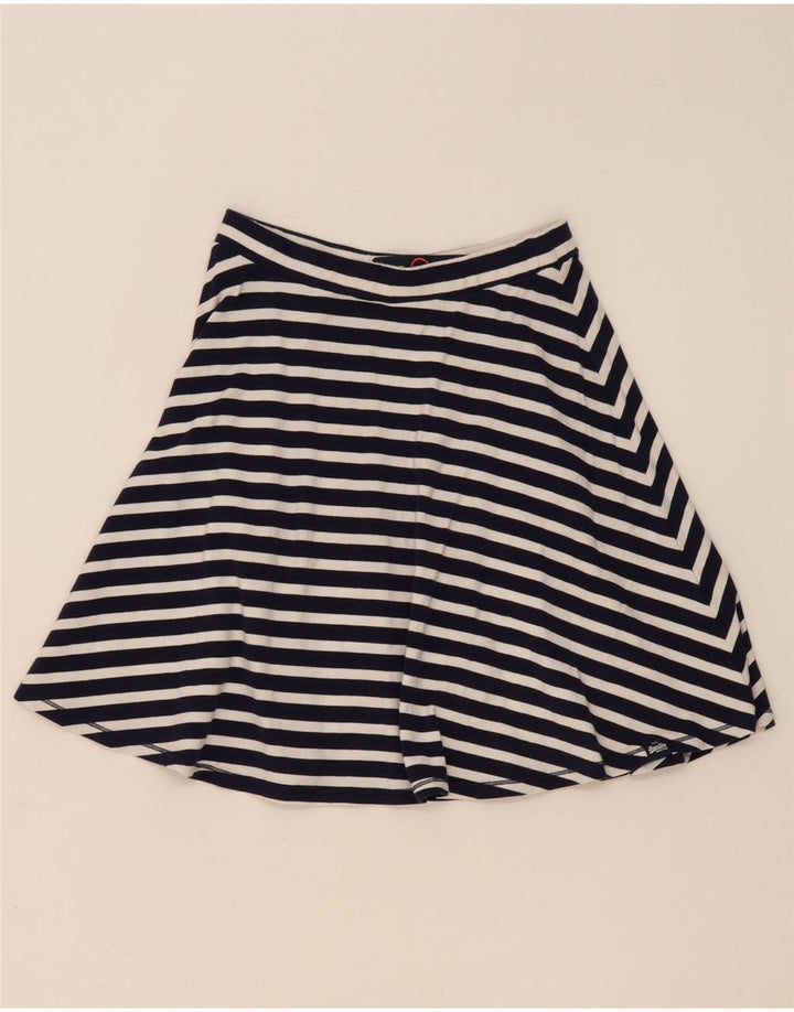 Superdry Femme Jupe A-Line Medium W28 Bleu Marine Rayé Coton