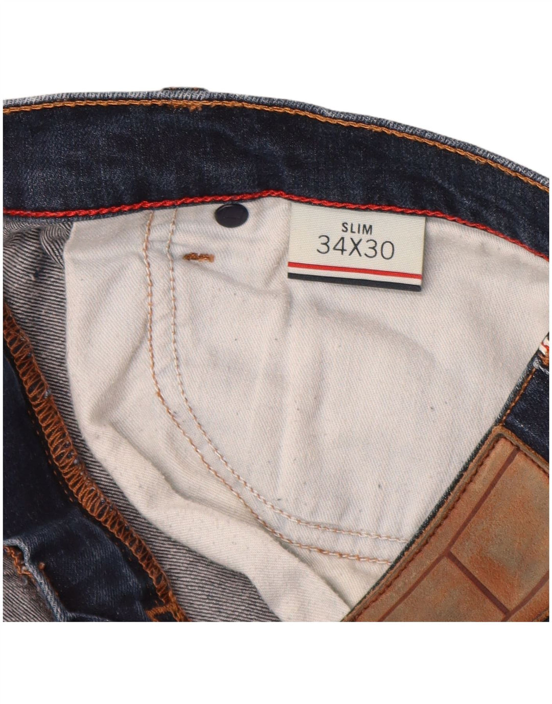 TOMMY HILFIGER Jean Slim Homme W34 L30 Bleu Marine Coton