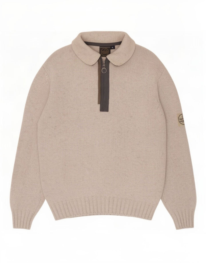 Murphy & Nye Pull Col Polo Homme Gris Moyen Laine Colorblock
