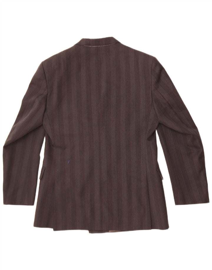 Magee Veste Blazer Double Boutonnage Homme UK 38 Laine Rayée Gris Moyen