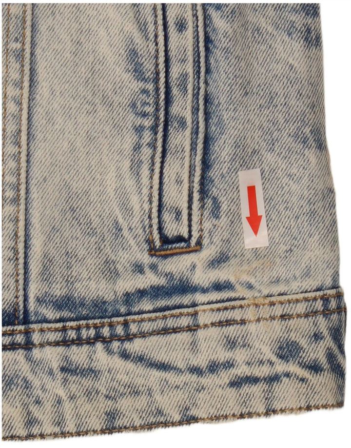Desigual Veste en jean graphique Mickey Mouse pour femme UK 10 Small Bleu Coton