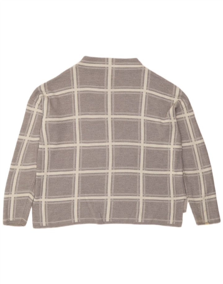 Marks & Spencer Pull à col rond pour femme UK 16 Grand carreaux gris