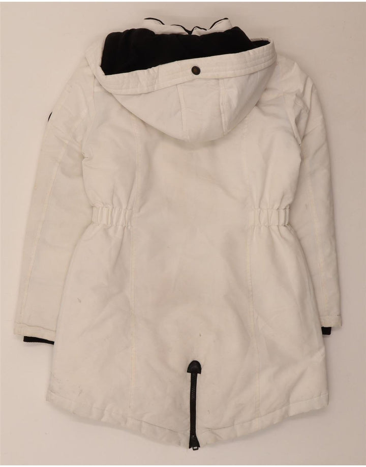 Diesel Parka à capuche pour femme UK 10 Small Blanc Polyester
