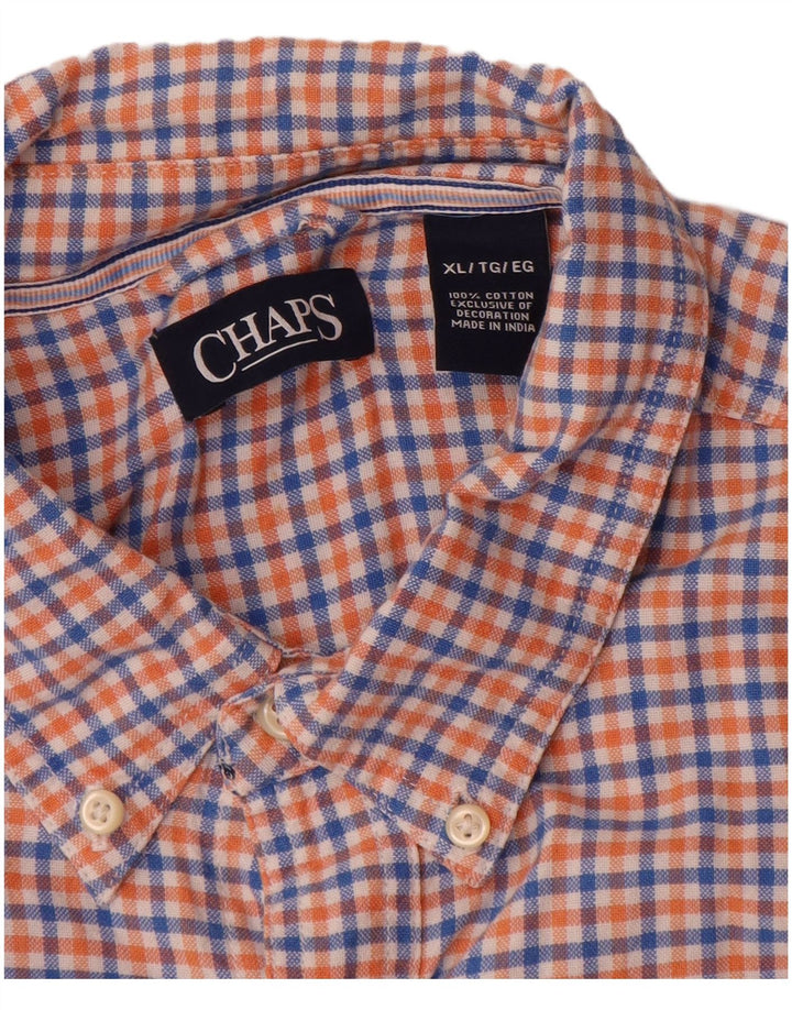 Chaps Chemise Flanelle Homme XL Bleu Vichy Coton