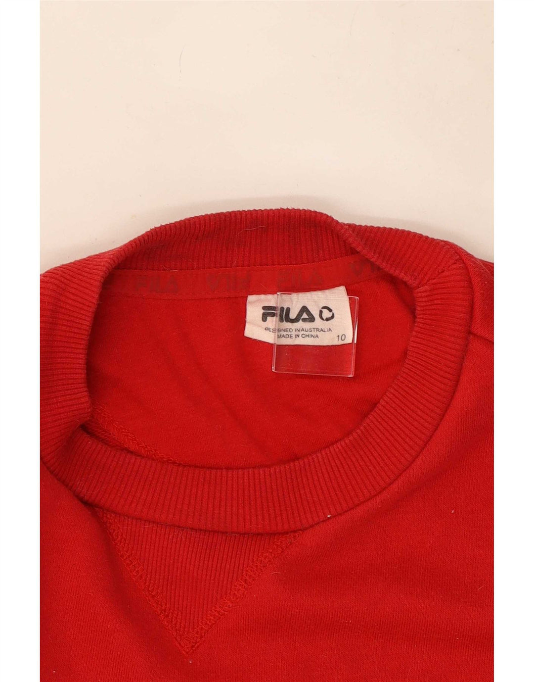 Fila Sweat-shirt graphique pour femme UK 10 Small Rouge Coton