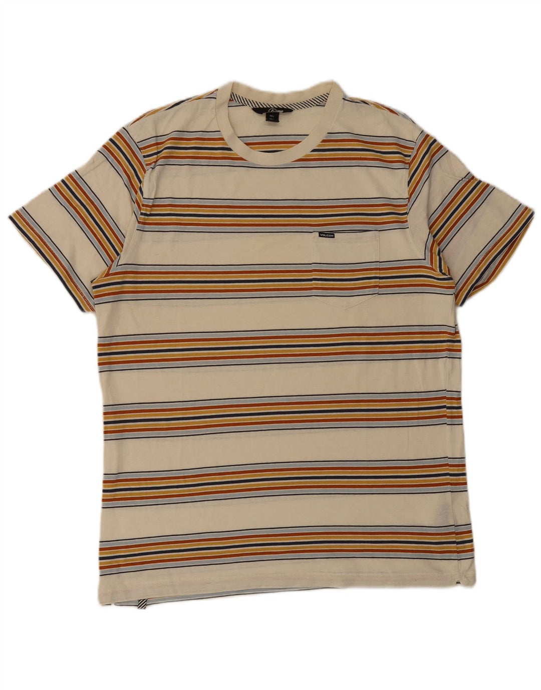 Volcom T-Shirt Homme Haut Large Coton Rayé Beige
