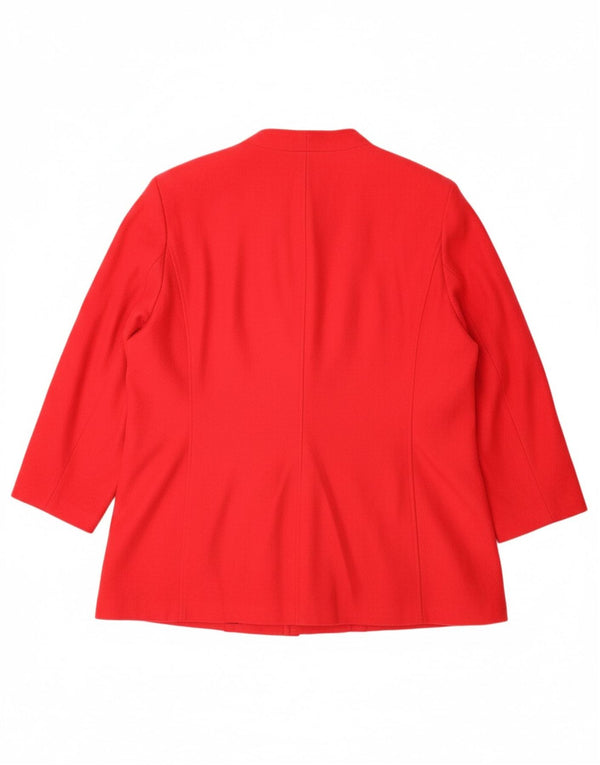 VINTAGE Manteau Femme UK 28 6XL Rouge Polyester