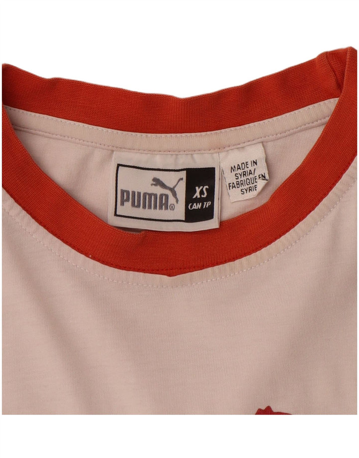 PUMA T-Shirt Graphique Top XS Homme Blanc Colorblock
