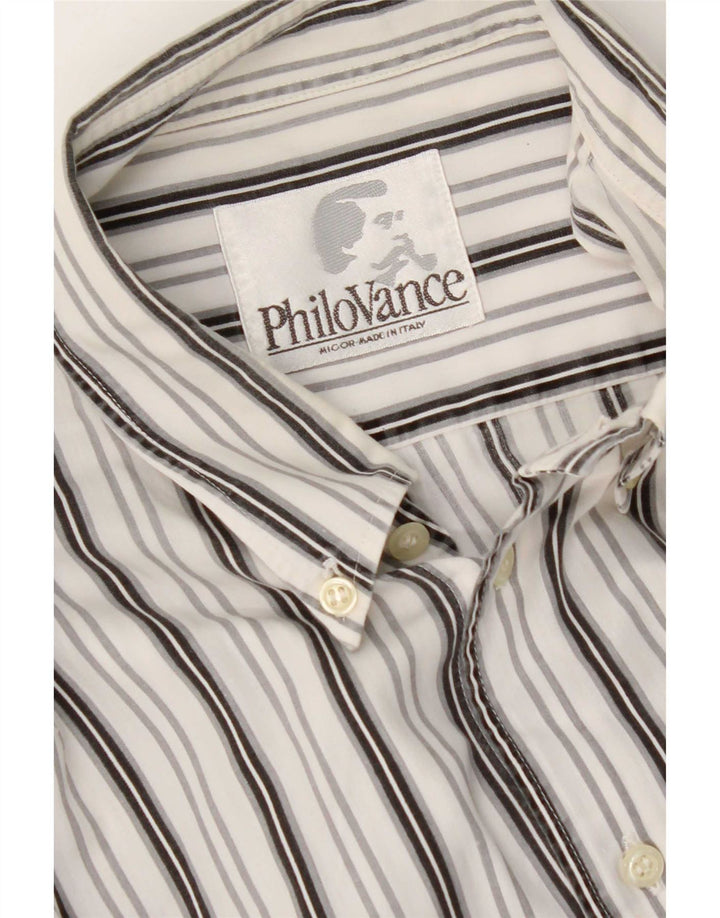 Chemise Homme Vintage Grande Rayée Blanche