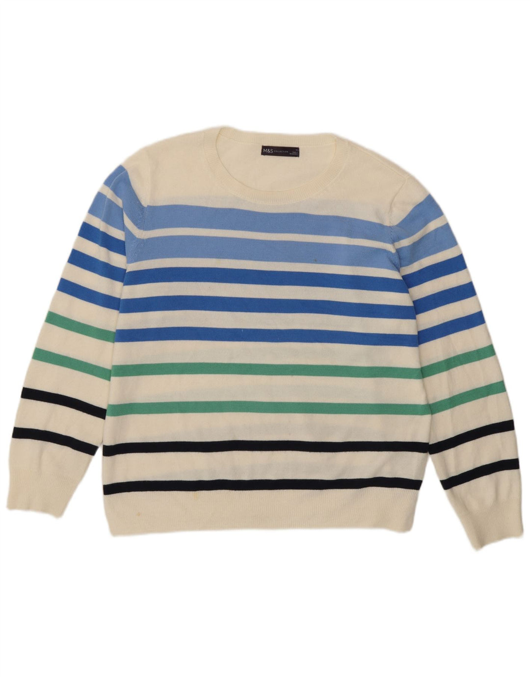 Marks & Spencer Pull ras du cou pour femme UK 16 Large Multicolore