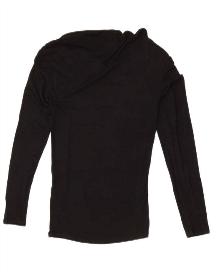 Zara Femme Top Manches Longues UK 8 Small Noir Modal