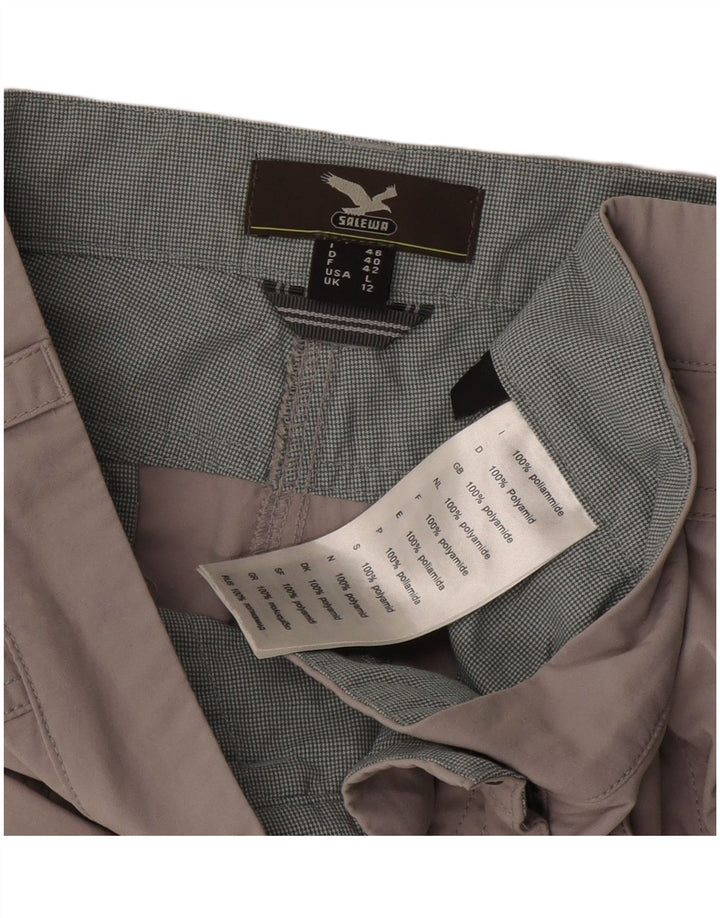SALEWA Short décontracté pour femme UK 12 Medium W34 Gris Polyamide