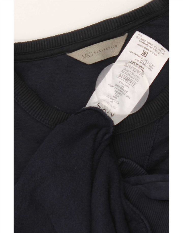 Marks & Spencer Sweat-shirt pour homme en coton bleu marine 2XL