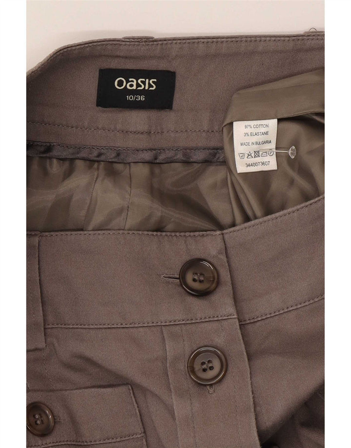 Oasis Jupe midi régulière pour femme US 10 Large W30 Coton marron