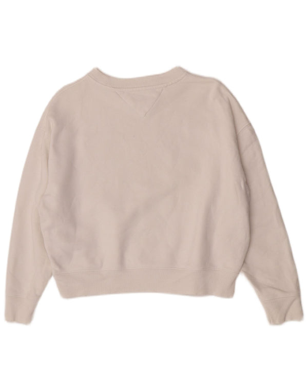 Tommy Hilfiger Sweat-shirt surdimensionné pour femme UK 2 2XS Coton blanc