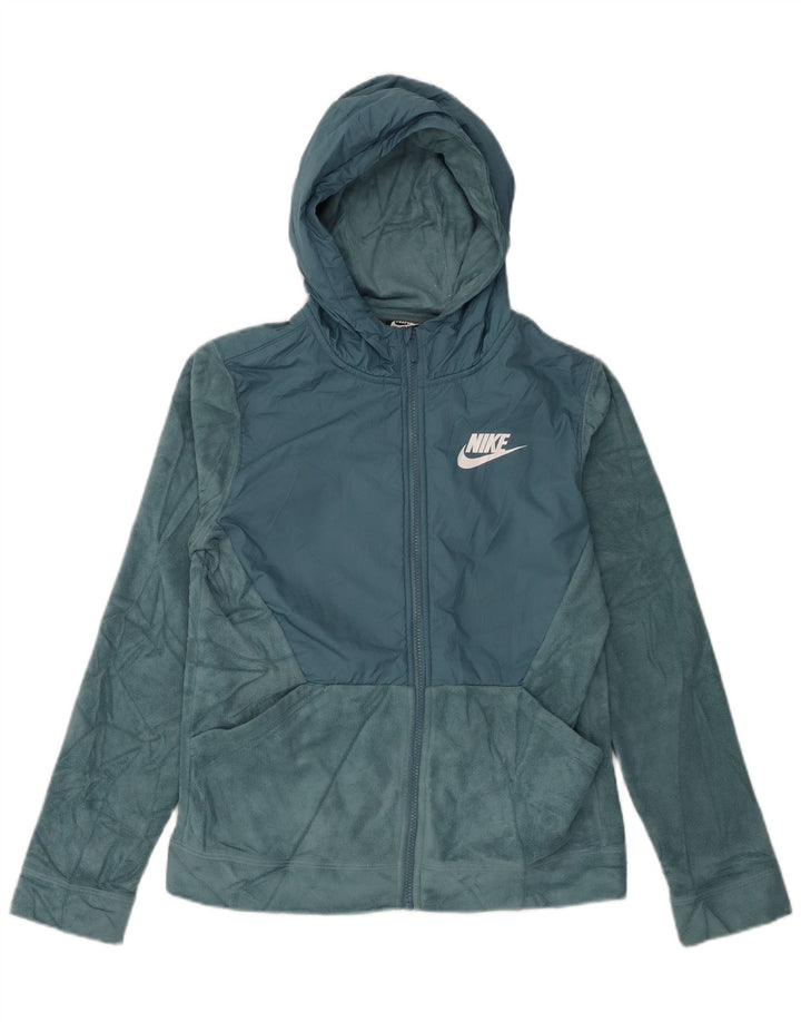 NIKE Veste polaire à capuche pour femme UK 18 XL Bleu Polyester
