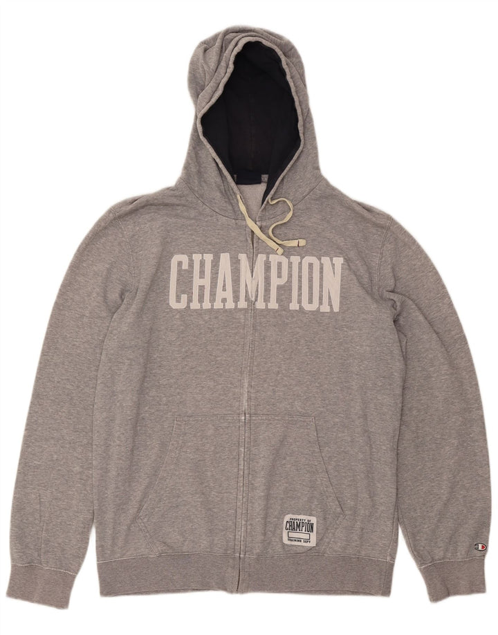 Champion Pull à capuche zippé graphique pour homme XL Gris Coton