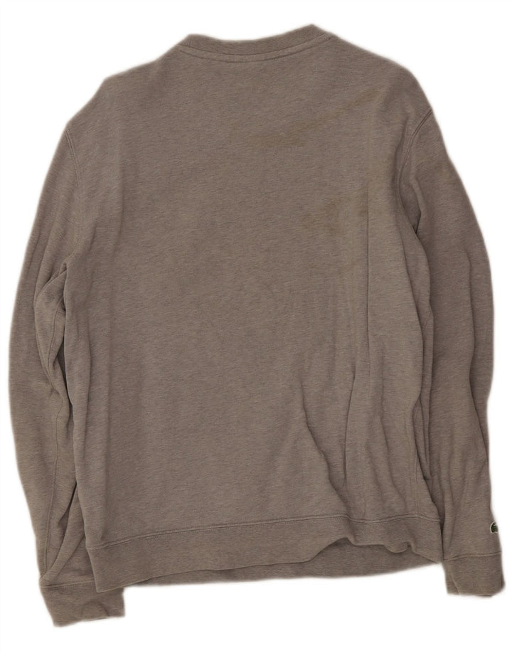 Lacoste Mens Graphic Sweatshirt Jumper Taille 5 Grand Coton Gris