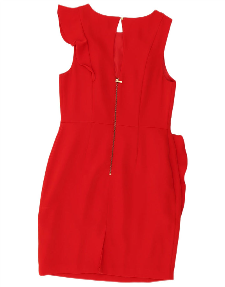 Oasis Robe fourreau sans manches pour femme UK 12 Rouge moyen Polyester