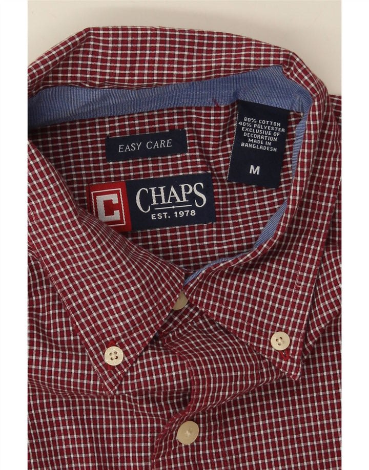 CHAPS Mens Shirt Medium Red Gingham Cotton Vintage Chaps and Second-Hand Chaps from Messina Hembry 