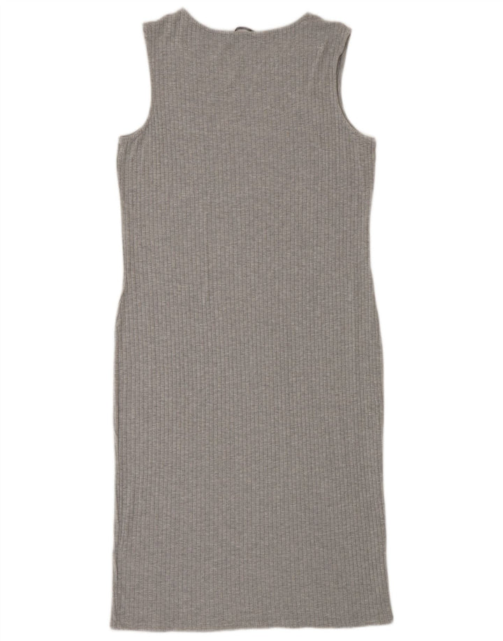 Marks & Spencer Robe moulante sans manches pour femme UK 42 Gris moyen Viscose