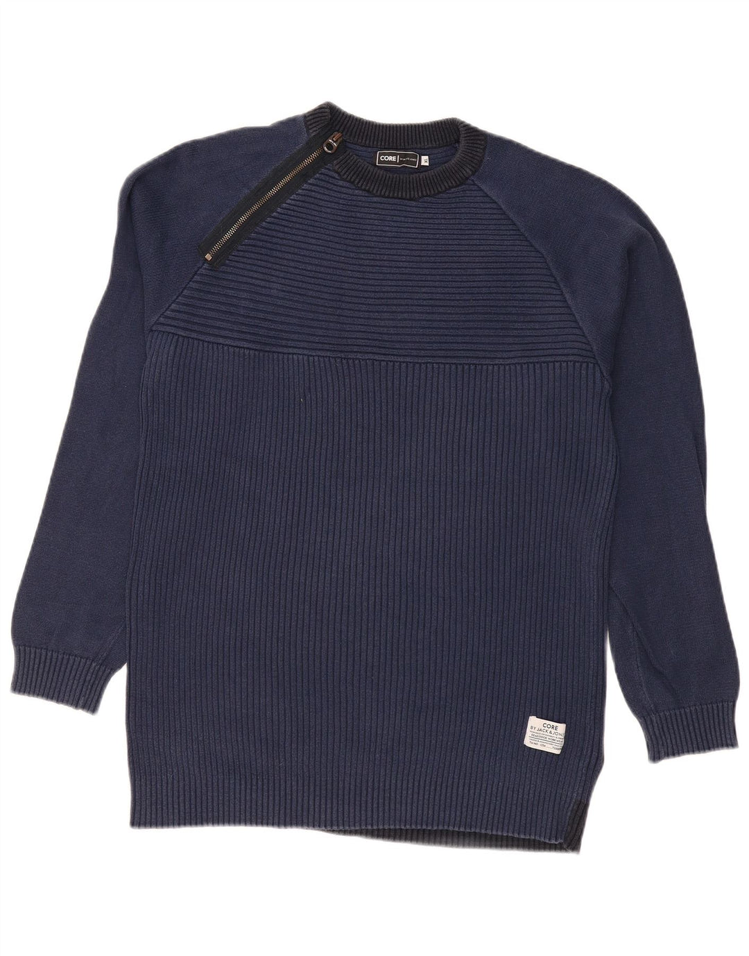 JACK & JONES Pull Core Zip Neck Jumper Homme Bleu Marine Colorblock