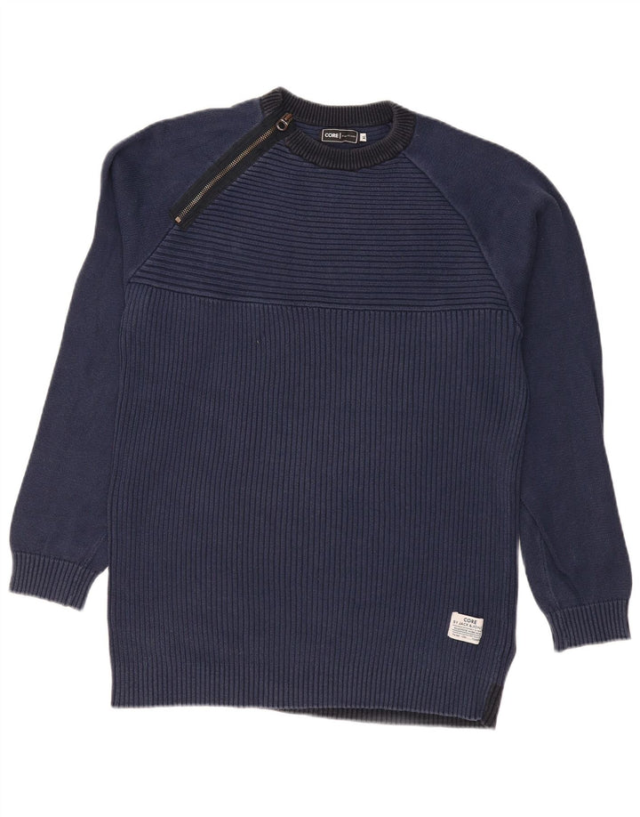 JACK & JONES Pull Core Zip Neck Jumper Homme Bleu Marine Colorblock