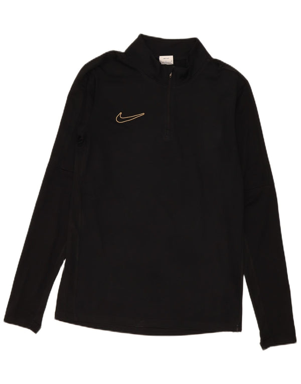 Nike Hommes Dri Fit Zip Neck Pull Survêtement Haut Petit Noir Polyester