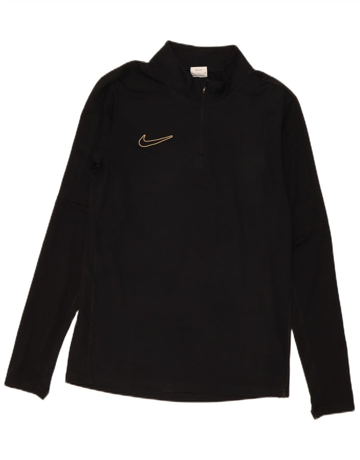 Nike Hommes Dri Fit Zip Neck Pull Survêtement Haut Petit Noir Polyester