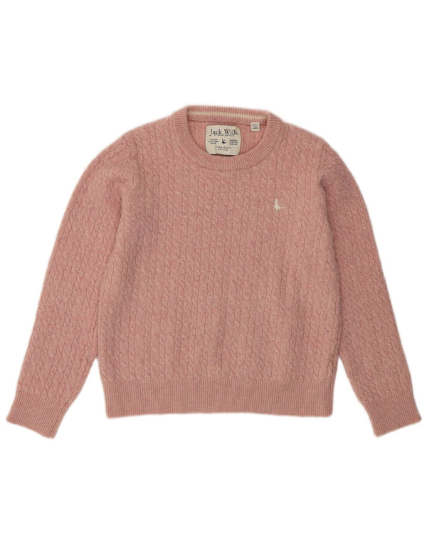 Jack Wills Pull col bateau pour femme UK 14 Grande laine mérinos rose
