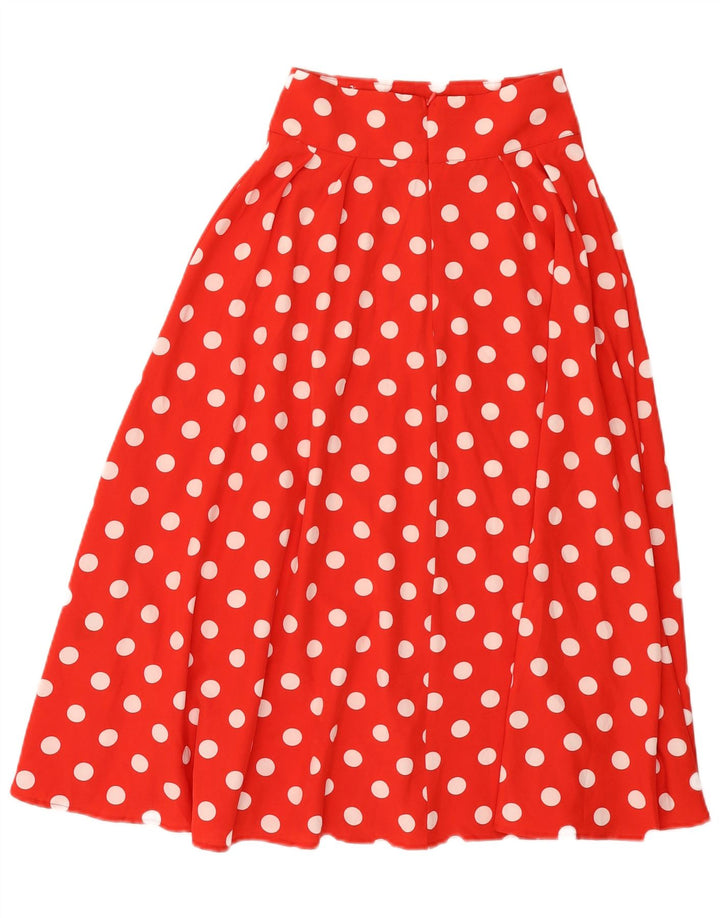 Shein Femme Jupe Évasée XS W24 Rouge À Pois Polyester
