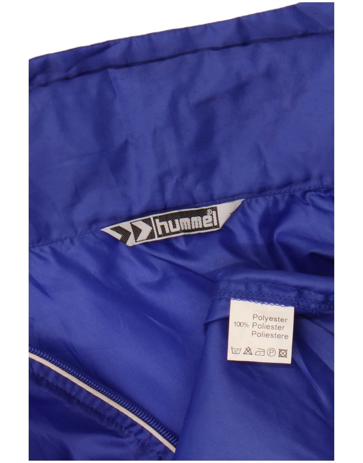 HUMMEL Veste de pluie à capuche graphique pour homme UK 42 XL Bleu Polyester