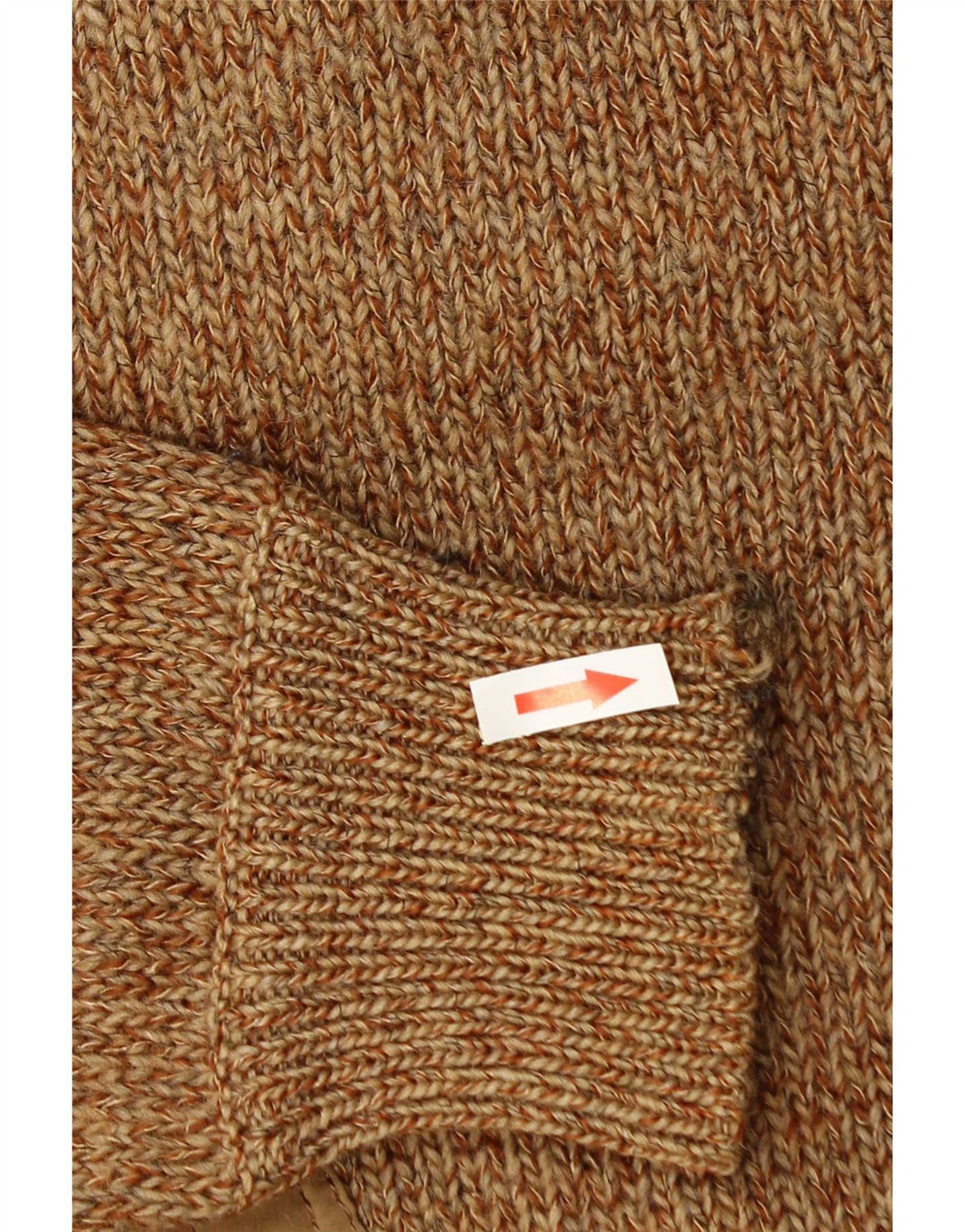 vintage Mens Crew Neck Jumper Pull Grand Beige Moucheté