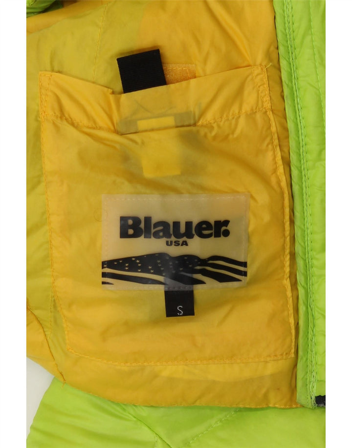 Blauer Veste rembourrée courte pour femme UK 10 Small Vert Polyamide