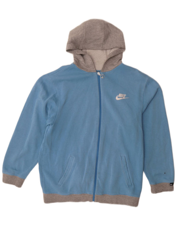 Nike Pull à capuche zippé pour garçon 13-14 ans XL Bleu Colorblock Coton