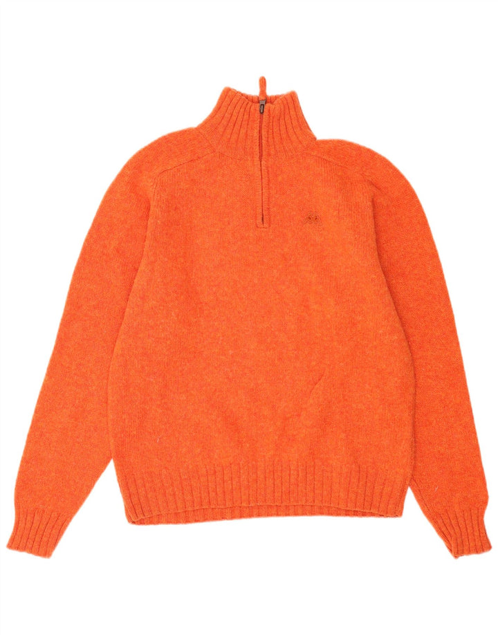 Kappa Pull Col Zippé Homme Orange Moyen Laine Vierge