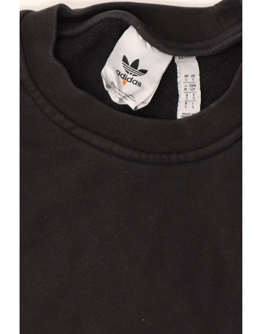 ADIDAS Mens Graphic Sweatshirt Jumper Small Black Cotton Vintage Adidas and Second-Hand Adidas from Messina Hembry 