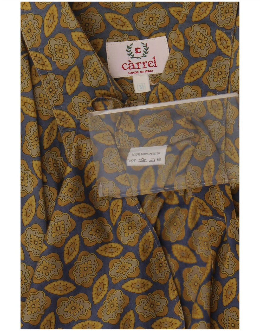 Carrel Chemise à Manches Courtes Homme Kaki Moyen Coton Floral