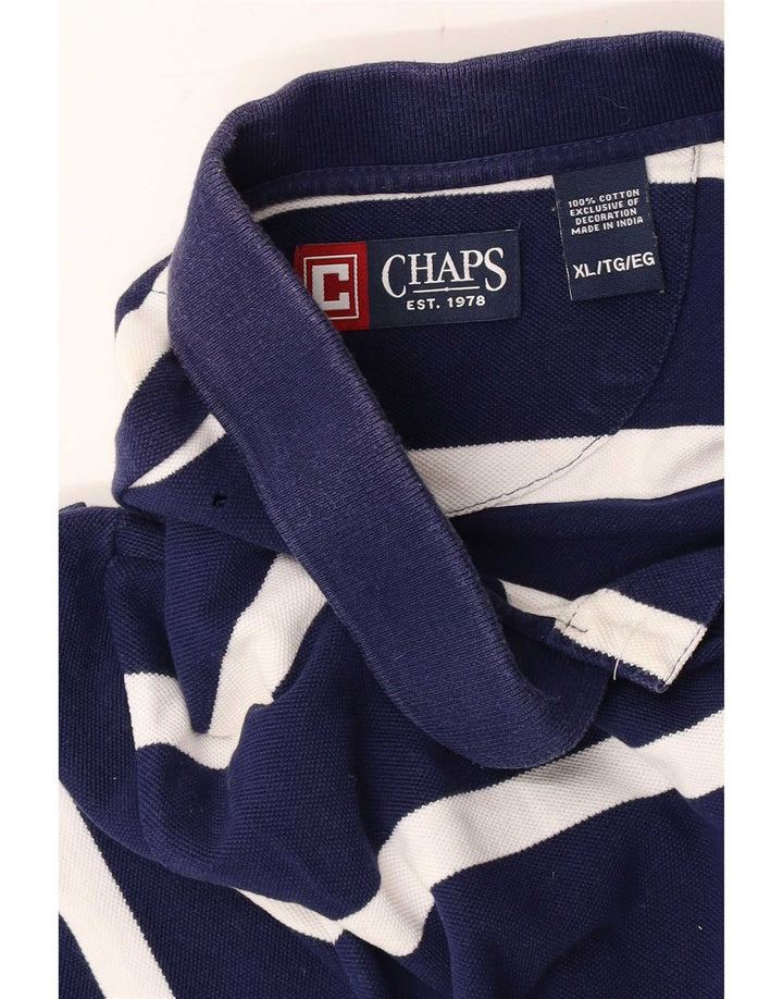 Chaps Polo Homme XL Bleu Marine Rayé Coton