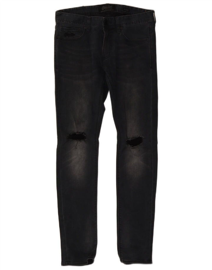 SUPERDRY Jean skinny effet vieilli W32 L32 noir coton