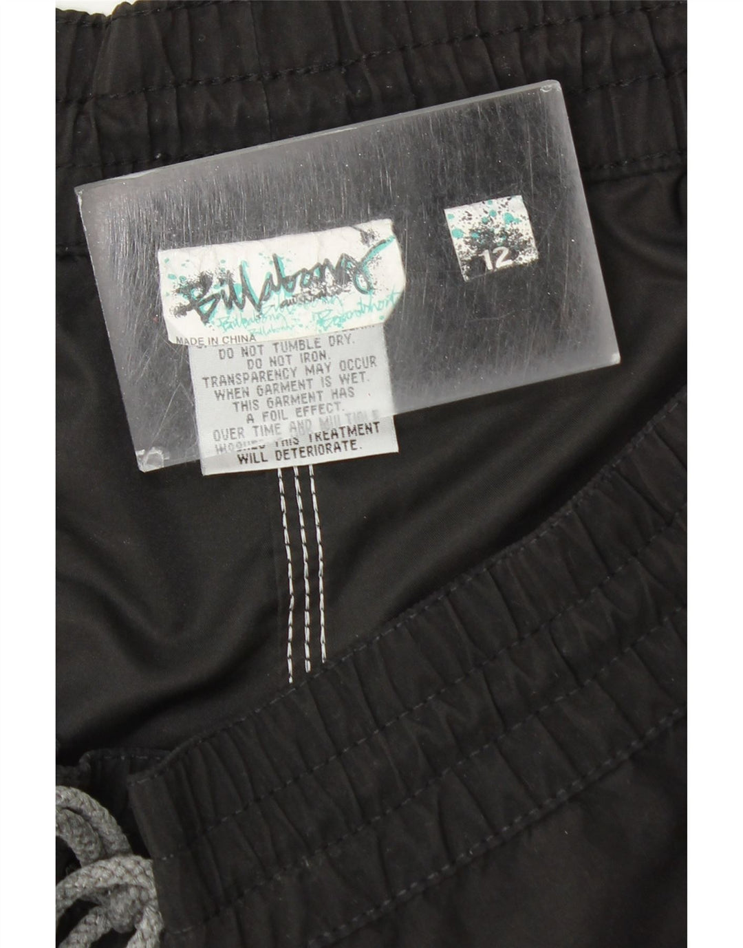 BILLABONG Short de bain graphique pour femme US 12 Large Noir Polyester